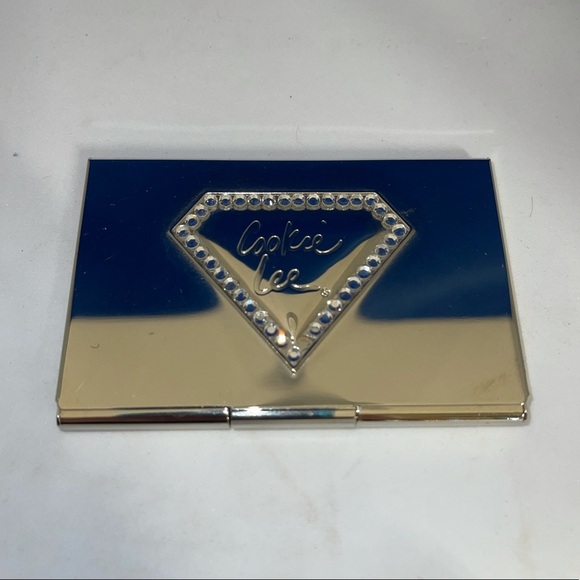 Silver/Rhinestone Business Card Holder Cookie Lee - Picture 1 of 6